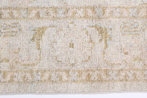 Chobi Beige Runner Hand Knotted 25 X 98  Area Rug 250-23004 Image 4