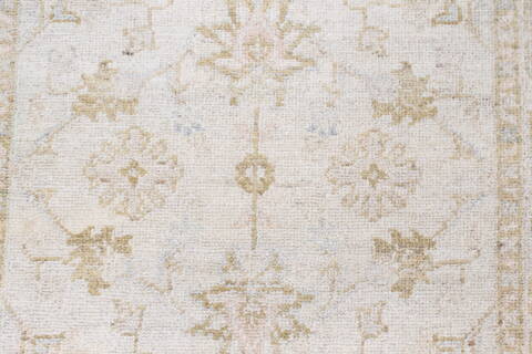 Chobi Beige Runner Hand Knotted 25 X 98  Area Rug 250-23004 Image 5