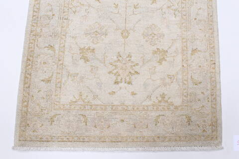 Chobi Beige Runner Hand Knotted 25 X 98  Area Rug 250-23004 Image 6