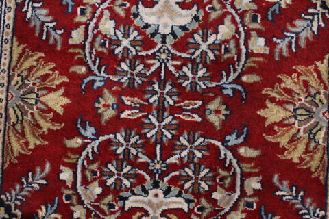 Kashan Red Runner Hand Knotted 26 X 101  Area Rug 250-23010 Image 2