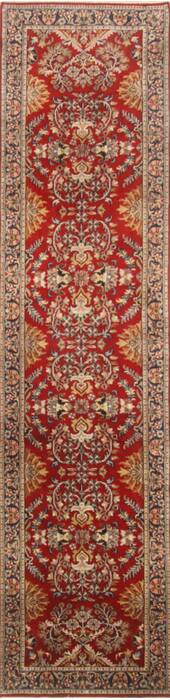 Kashan Red Runner Hand Knotted 26 X 101  Area Rug 250-23010 Image 0