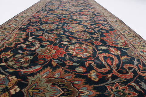 Isfahan Blue Runner Hand Knotted 27 X 910  Area Rug 250-23011 Image 12