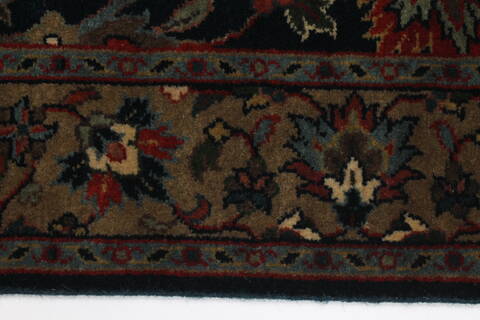 Isfahan Blue Runner Hand Knotted 27 X 910  Area Rug 250-23011 Image 1
