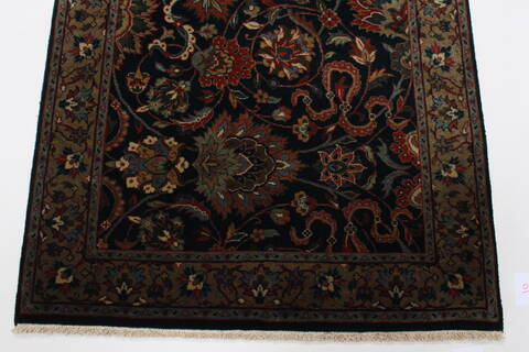 Isfahan Blue Runner Hand Knotted 27 X 910  Area Rug 250-23011 Image 3