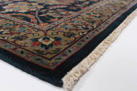 Isfahan Blue Runner Hand Knotted 27 X 910  Area Rug 250-23011 Image 4