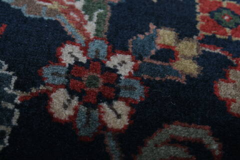 Isfahan Blue Runner Hand Knotted 27 X 910  Area Rug 250-23011 Image 5