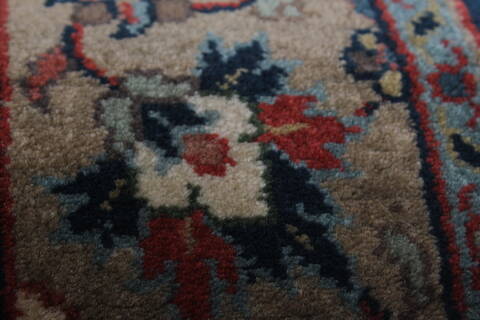 Isfahan Blue Runner Hand Knotted 27 X 910  Area Rug 250-23011 Image 6