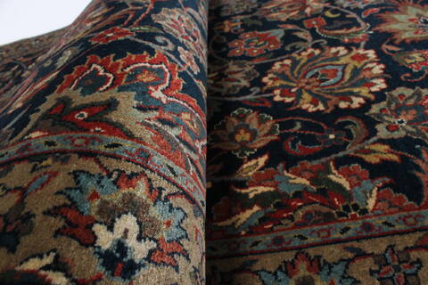 Isfahan Blue Runner Hand Knotted 27 X 910  Area Rug 250-23011 Image 8