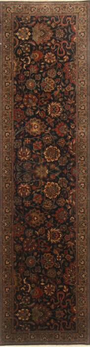 Isfahan Blue Runner Hand Knotted 27 X 910  Area Rug 250-23011 Image 0