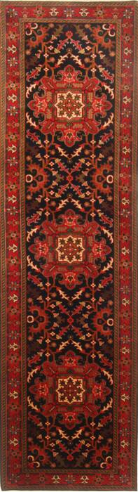 Heriz Black Runner Hand Knotted 28 X 910  Area Rug 250-23012 Image 0