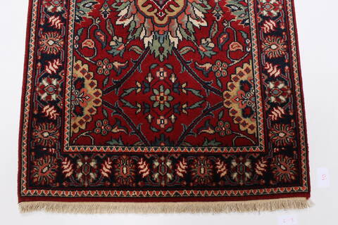 Kashmir Red Runner Hand Knotted 27 X 911  Area Rug 250-23014 Image 4