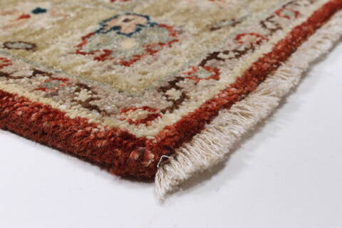 Agra Brown Runner Hand Knotted 28 X 98  Area Rug 250-23018 Image 5