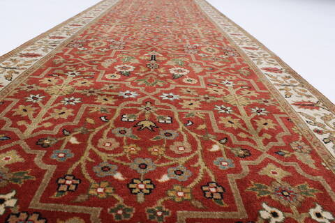 Semnan Brown Runner Hand Knotted 27 X 100  Area Rug 250-23029 Image 13