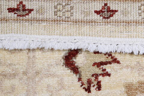 Chobi Beige Runner Hand Knotted 26 X 98  Area Rug 250-23034 Image 11