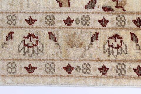 Chobi Beige Runner Hand Knotted 26 X 98  Area Rug 250-23034 Image 2