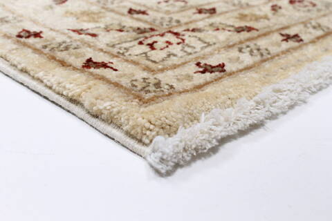 Chobi Beige Runner Hand Knotted 26 X 98  Area Rug 250-23034 Image 5