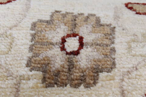 Chobi Beige Runner Hand Knotted 26 X 98  Area Rug 250-23034 Image 7