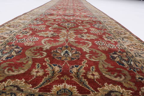 Semnan Red Runner Hand Knotted 24 X 100  Area Rug 250-23035 Image 11