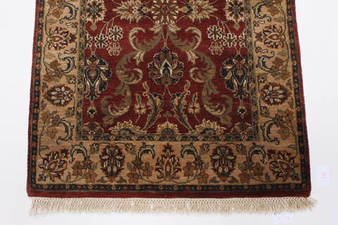 Semnan Red Runner Hand Knotted 24 X 100  Area Rug 250-23035 Image 3