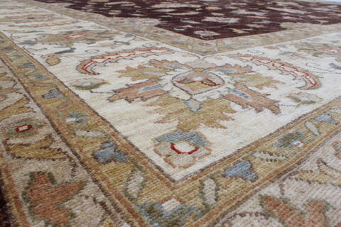 Pishavar Brown Hand Knotted 121 X 1410  Area Rug 250-23057 Image 2