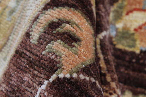 Pishavar Brown Hand Knotted 121 X 1410  Area Rug 250-23057 Image 4