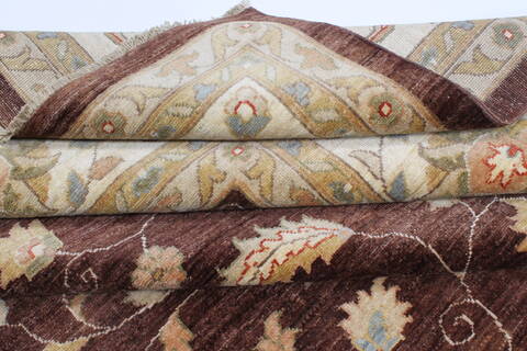 Pishavar Brown Hand Knotted 121 X 1410  Area Rug 250-23057 Image 9