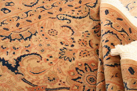 Tabriz Yellow Hand Knotted 82 X 99  Area Rug 100-23059 Image 4