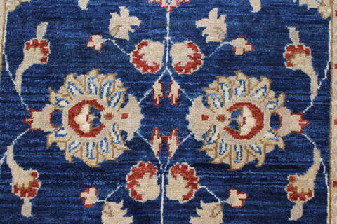 Pishavar Blue Runner Hand Knotted 29 X 910  Area Rug 250-23085 Image 1