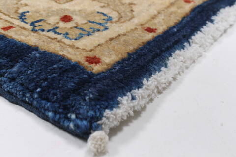 Pishavar Blue Runner Hand Knotted 29 X 910  Area Rug 250-23085 Image 3