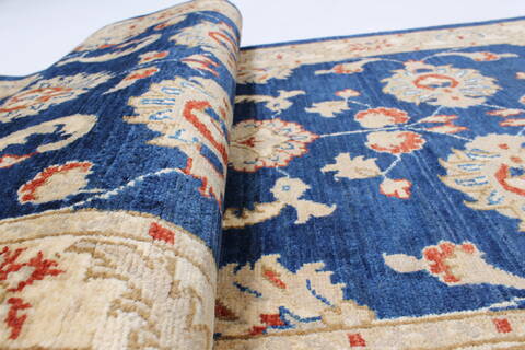 Pishavar Blue Runner Hand Knotted 29 X 910  Area Rug 250-23085 Image 6