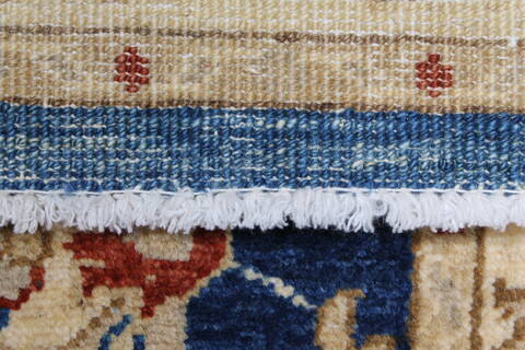 Pishavar Blue Runner Hand Knotted 29 X 910  Area Rug 250-23085 Image 8