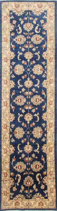 Pishavar Blue Runner Hand Knotted 29 X 910  Area Rug 250-23085 Image 0