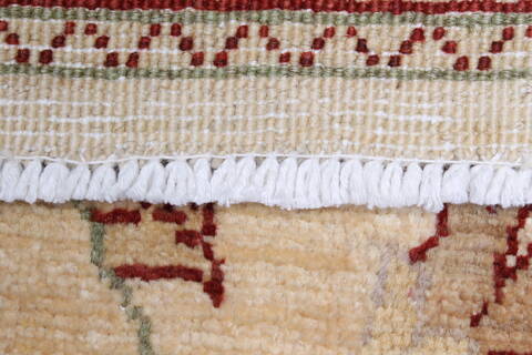 Pishavar Beige Runner Hand Knotted 28 X 97  Area Rug 250-23101 Image 11