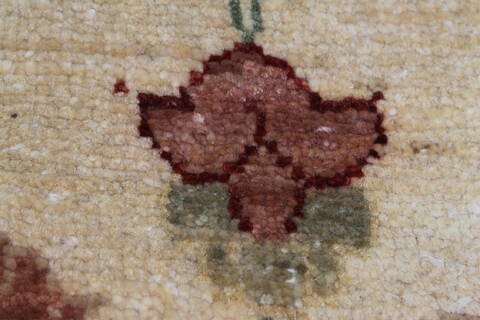 Pishavar Beige Runner Hand Knotted 28 X 97  Area Rug 250-23101 Image 6