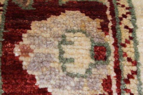Pishavar Beige Runner Hand Knotted 28 X 97  Area Rug 250-23101 Image 8