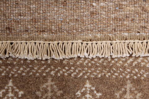 Modern Beige Runner Hand Knotted 27 X 101  Area Rug 250-23105 Image 13