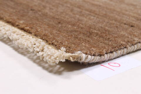 Modern Beige Runner Hand Knotted 27 X 101  Area Rug 250-23105 Image 6