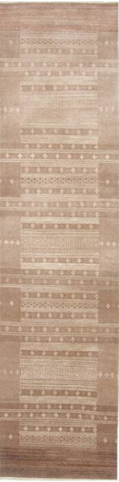 Modern Brown Runner Hand Knotted 27 X 101  Area Rug 250-23106 Image 0