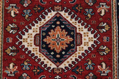 Karajeh Red Runner Hand Knotted 26 X 100  Area Rug 250-23119 Image 3