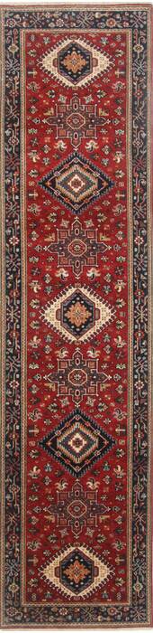Karajeh Red Runner Hand Knotted 26 X 100  Area Rug 250-23119 Image 0