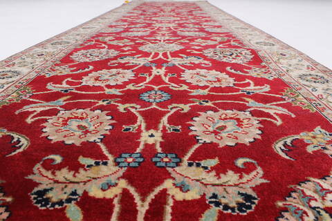Isfahan Red Runner Hand Knotted 27 X 910  Area Rug 250-23125 Image 3