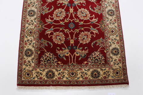 Isfahan Red Runner Hand Knotted 27 X 910  Area Rug 250-23125 Image 6