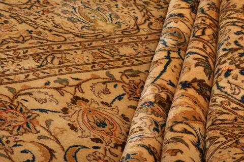 Kashan Yellow Hand Knotted 69 X 99  Area Rug 100-23137 Image 3