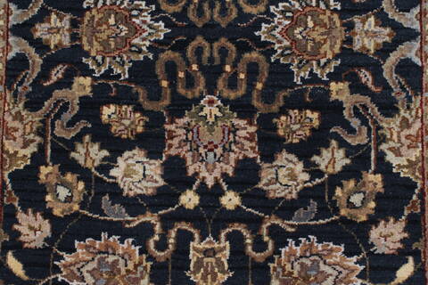 Kashmir Black Runner Hand Knotted 27 X 99  Area Rug 250-23138 Image 3