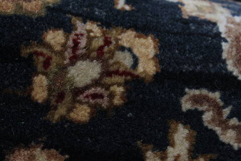 Kashmir Black Runner Hand Knotted 27 X 99  Area Rug 250-23138 Image 8