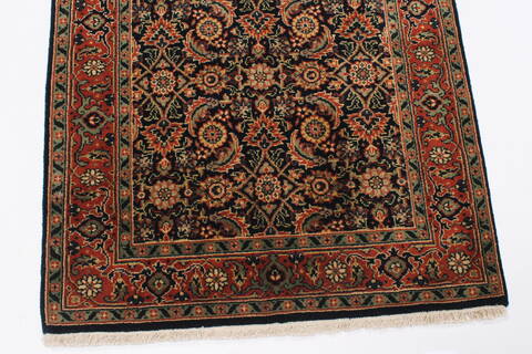 Herati Black Runner Hand Knotted 26 X 910  Area Rug 250-23148 Image 5