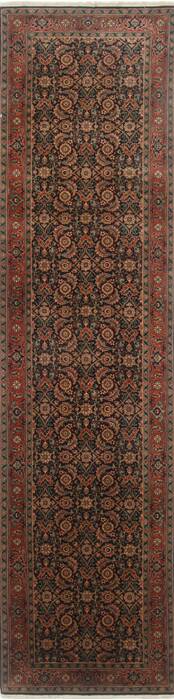 Herati Black Runner Hand Knotted 26 X 910  Area Rug 250-23148 Image 0