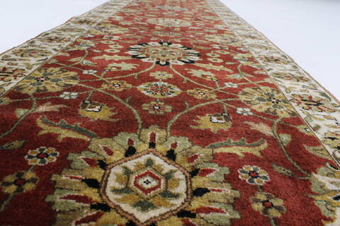 Semnan Brown Runner Hand Knotted 20 X 96  Area Rug 250-23175 Image 2