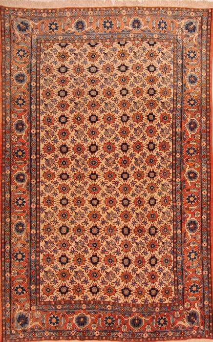 Varamin Orange Hand Knotted 68 X 106  Area Rug 100-23197 Image 0