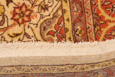 Sarouk Cream Hand Knotted 610 X 105  Area Rug 100-23206 Image 8